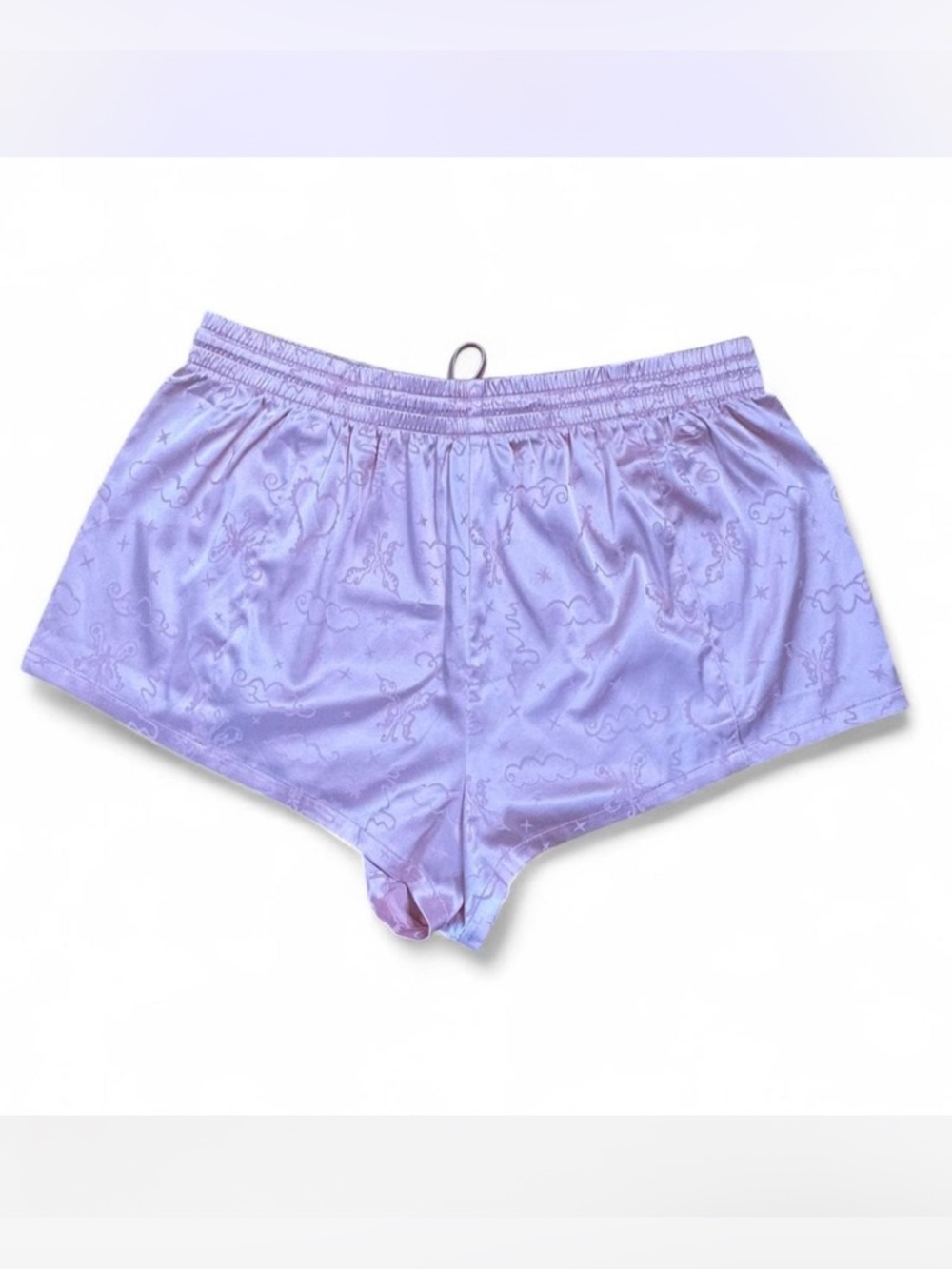 💜 Savage X Fenty Heavenly Satin Sleep Short (M)-Playtime Pink Musings Jacquard - Picture 3 of 8